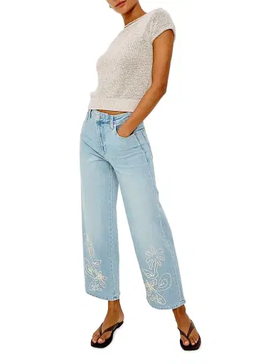 RAILS Women's Getty Embroidered Wide-Leg Crop Jeans - Lelani Embroidered - Size 32 | Thumbnail 2 RAILS Women's Getty Embroidered Wide-Leg Crop Jeans - Lelani Embroidered - Size 32 | Thumbnail 2