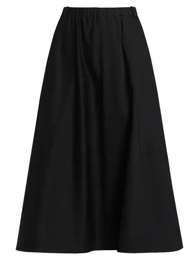 Vince Women's Pocket Full Cotton Midi-Skirt - Black - Size XXS | Thumbnail 1 Vince Women's Pocket Full Cotton Midi-Skirt - Black - Size XXS | Thumbnail 1