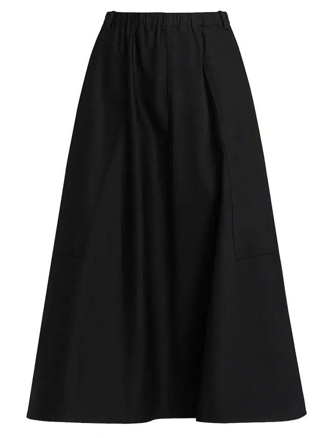Vince Women's Pocket Full Cotton Midi-Skirt - Black