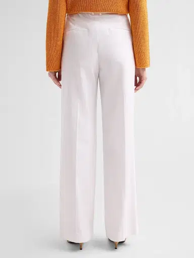 Vince Women's Camille Cotton-Blend Mid-Rise Wide-Leg Trousers - Optic White - Size 8 | Thumbnail 3