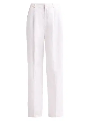 Vince Women's Camille Cotton-Blend Mid-Rise Wide-Leg Trousers - Optic White - Size 8 | Thumbnail 1