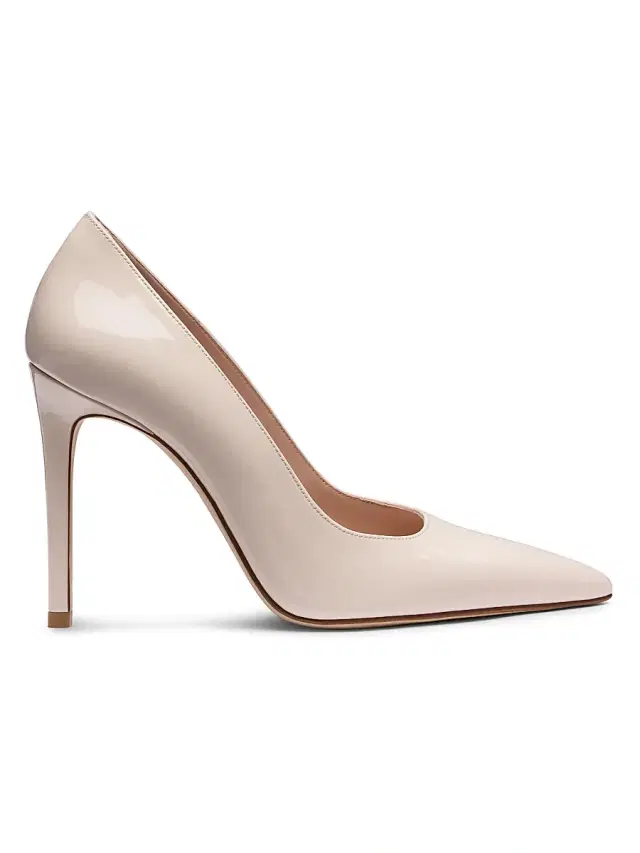 Stuart Weitzman Women's Power 100MM Patent Leather Pumps - Cream