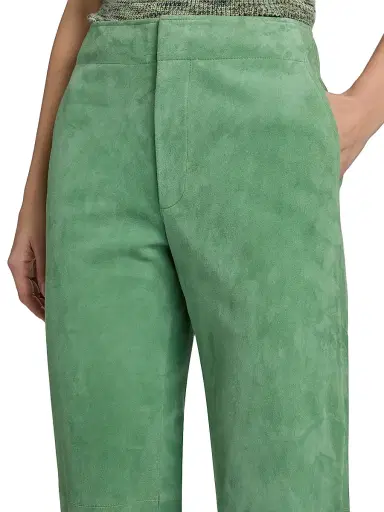 Ulla Johnson Women's Freja Suede Straight-Leg Pants - Aventurine - Size 8 | Thumbnail 6