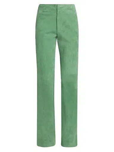 Ulla Johnson Women's Freja Suede Straight-Leg Pants - Aventurine - Size 8 | Thumbnail 1