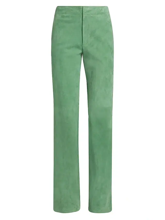 Ulla Johnson Women's Freja Suede Straight-Leg Pants - Aventurine