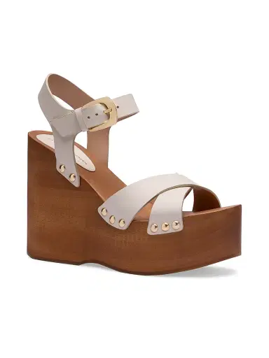 Stuart Weitzman Women's Kate 135MM Studded Leather Clogs - Cream - Size 9.5 | Thumbnail 2