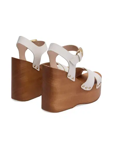 Stuart Weitzman Women's Kate 135MM Studded Leather Clogs - Cream - Size 9.5 | Thumbnail 3