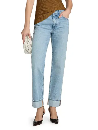 Frame Women's The Cuffed Hang Mid-Rise Jeans | Thumbnail 3