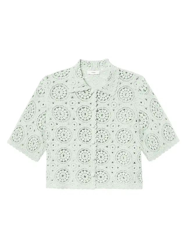 FRAME Women's The Crochet Boxy Top - Mint