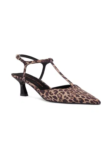 Stuart Weitzman Women's Vinnie 50MM Leopard-Print T-Strap Pumps - Classic Lite - Size 9 | Thumbnail 2 Stuart Weitzman Women's Vinnie 50MM Leopard-Print T-Strap Pumps - Classic Lite - Size 9 | Thumbnail 2