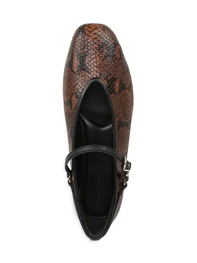 Favorite Daughter Women's Max Snake-Embossed Leather Mary Jane Ballet Flats - Gingerbread - Size 11 | Thumbnail 4