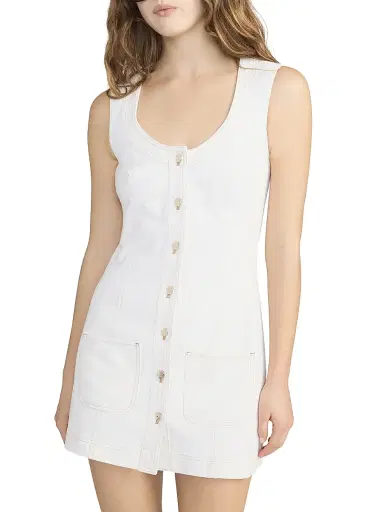 Frame Women's The Patch Pocket Denim Minidress - Natural Clean - Size 4 | Thumbnail 4
