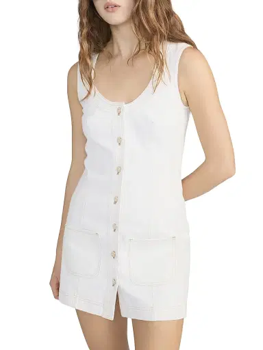 Frame Women's The Patch Pocket Denim Minidress - Natural Clean - Size 4 | Thumbnail 5