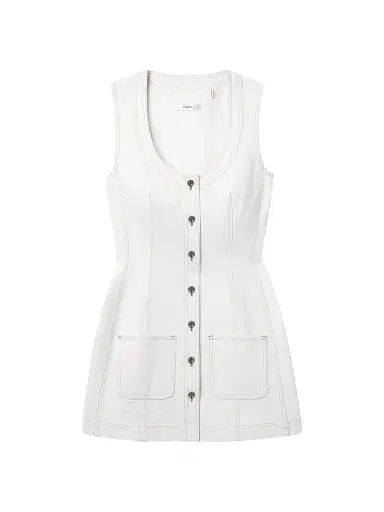 Frame Women's The Patch Pocket Denim Minidress - Natural Clean - Size 4 | Thumbnail 1