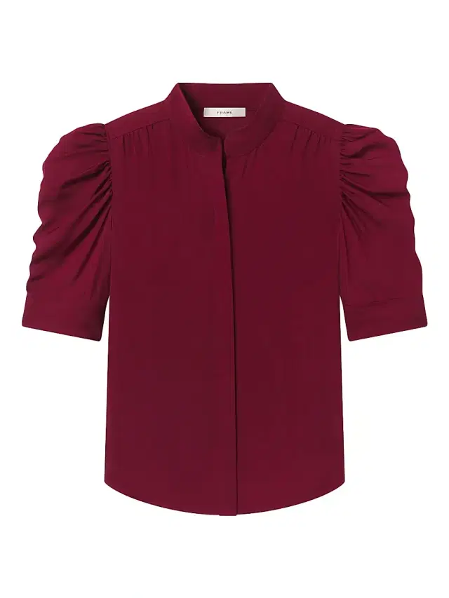 FRAME Women's The Gillian Silk Top - Garnet