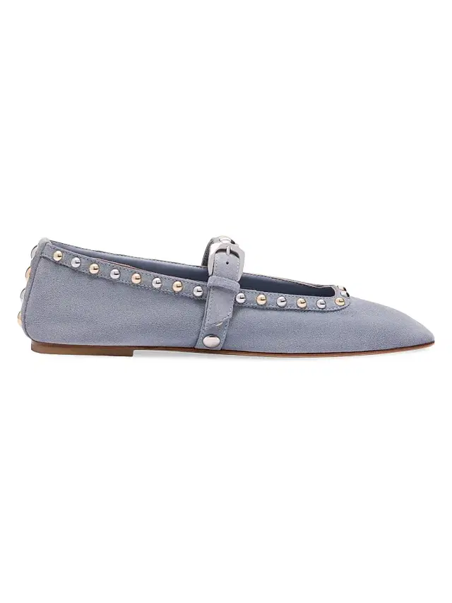 Women's Perry Studded Suede Mary Janes - Breezy Blue