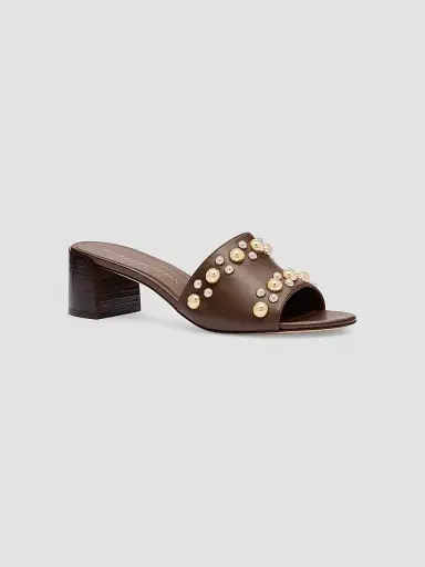 Stuart Weitzman Women's Perry 50MM Studded Leather Sandals | Thumbnail 2 Stuart Weitzman Women's Perry 50MM Studded Leather Sandals | Thumbnail 2
