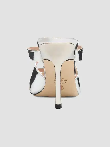 Stuart Weitzman Women's Rubie 85MM Patent Leather Sandals - Silver - Size 9.5 | Thumbnail 4