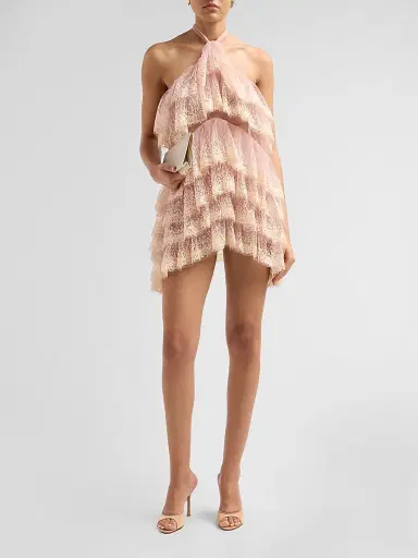 Aknvas Women's Angelica Ruffled Tiered Cocktail Mini Dress | Thumbnail 2 Aknvas Women's Angelica Ruffled Tiered Cocktail Mini Dress | Thumbnail 2