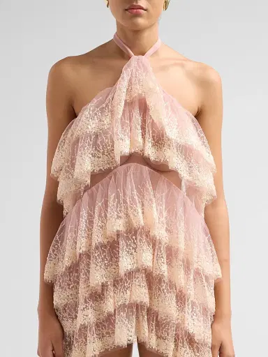 Aknvas Women's Angelica Ruffled Tiered Cocktail Mini Dress | Thumbnail 5 Aknvas Women's Angelica Ruffled Tiered Cocktail Mini Dress | Thumbnail 5