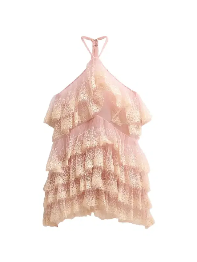 AKNVAS Women's Angelica Ruffled Tiered Cocktail Mini Dress - Tan