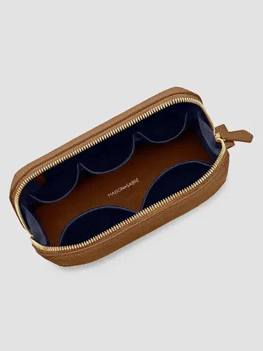 MAISON de SABRÉ Leather Tech Pouch - Sandstone Brown | Thumbnail 2