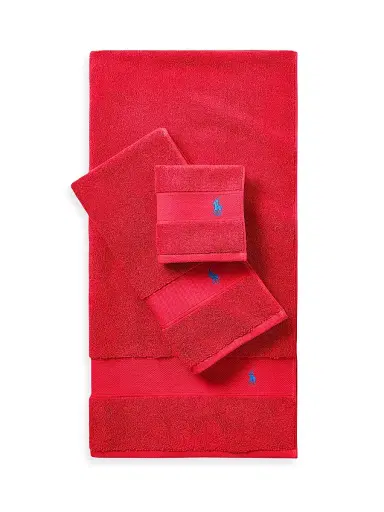 Ralph Lauren Polo Player Cotton Bath Mat - Petal Red - Size Bath Mat | Thumbnail 2