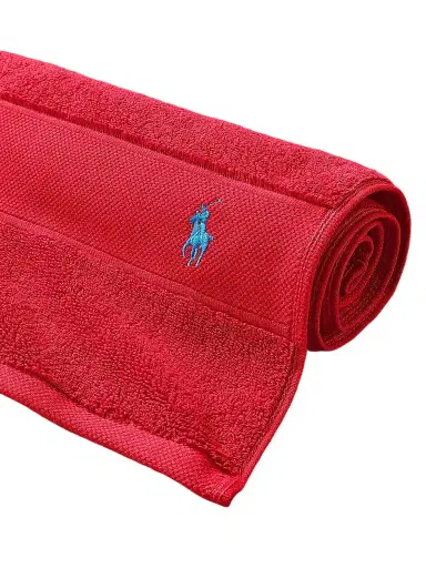 Ralph Lauren Polo Player Cotton Bath Mat - Petal Red - Size Bath Mat | Thumbnail 1