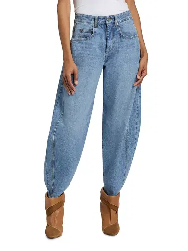 Isabel Marant Women's Oriane Barrel Mid-Rise Jeans - Light Blue - Size 10 | Thumbnail 3 Isabel Marant Women's Oriane Barrel Mid-Rise Jeans - Light Blue - Size 10 | Thumbnail 3
