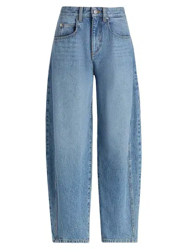 Isabel Marant Women's Oriane Barrel Mid-Rise Jeans - Light Blue - Size 10 | Thumbnail 1 Isabel Marant Women's Oriane Barrel Mid-Rise Jeans - Light Blue - Size 10 | Thumbnail 1