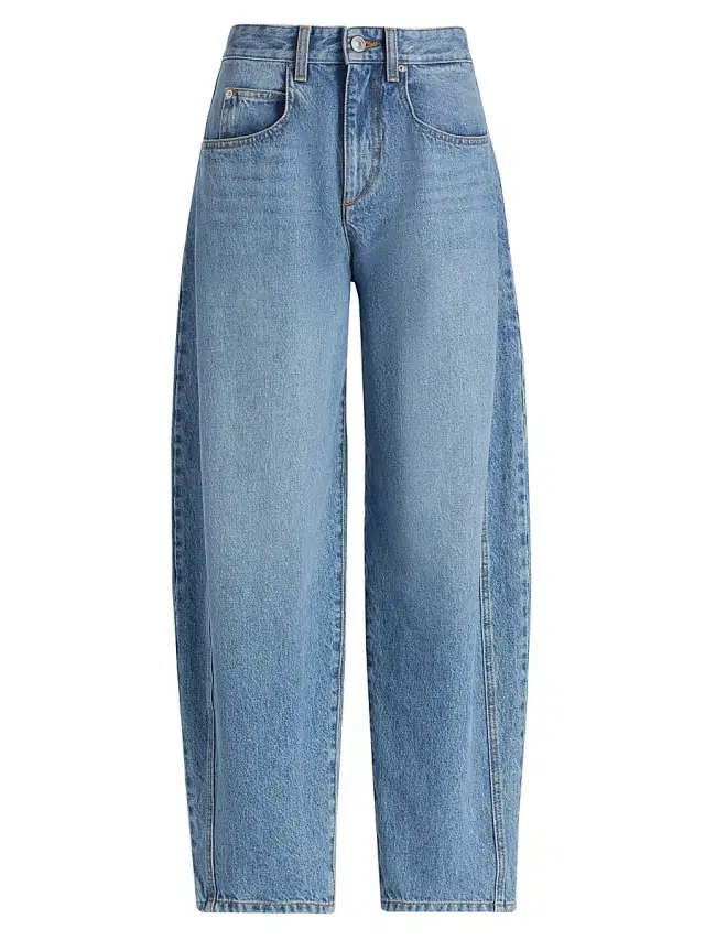 Isabel Marant Women's Oriane Barrel Mid-Rise Jeans - Light Blue