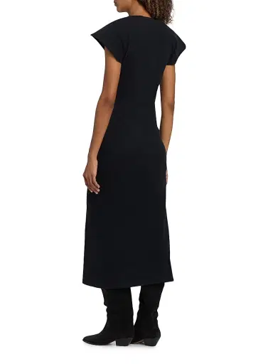 Isabel Marant Women's Nadra Draped Cotton Maxi Dress - Black - Size 10 | Thumbnail 5