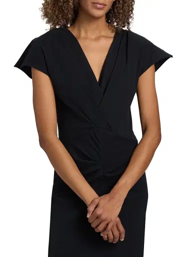 Isabel Marant Women's Nadra Draped Cotton Maxi Dress - Black - Size 10 | Thumbnail 7