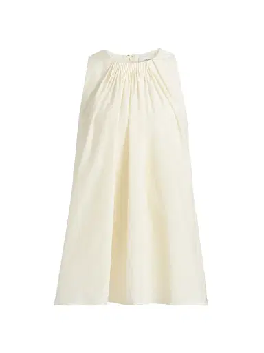 Loulou de Saison Women's Liao Cotton-Silk Pleated Neckline Blouse - Ivory - Size XS | Thumbnail 1