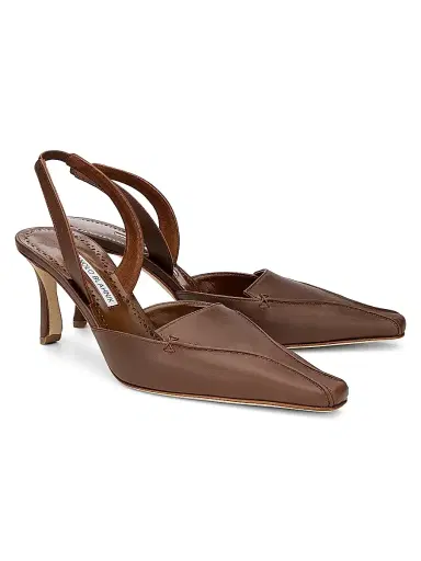Manolo Blahnik Women's Cleosli 70MM Leather Slingback Pumps | Thumbnail 2 Manolo Blahnik Women's Cleosli 70MM Leather Slingback Pumps | Thumbnail 2