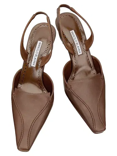 Manolo Blahnik Women's Cleosli 70MM Leather Slingback Pumps | Thumbnail 4 Manolo Blahnik Women's Cleosli 70MM Leather Slingback Pumps | Thumbnail 4