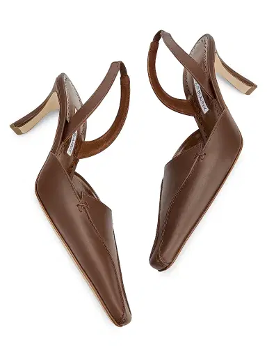 Manolo Blahnik Women's Cleosli 70MM Leather Slingback Pumps | Thumbnail 6 Manolo Blahnik Women's Cleosli 70MM Leather Slingback Pumps | Thumbnail 6