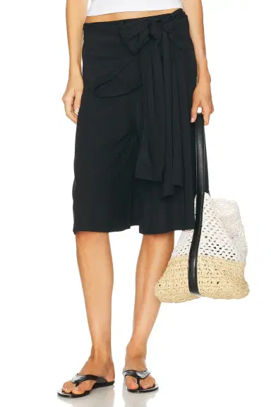 TOTEME Tie Waist Jersey Short | Thumbnail 1 TOTEME Tie Waist Jersey Short | Thumbnail 1