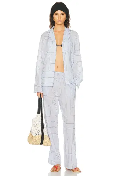 TOTEME Monogram Cotton Blend PJ Pant | Thumbnail 6