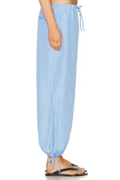 TOTEME Striped Drawstring Cotton Trouser | Thumbnail 4 TOTEME Striped Drawstring Cotton Trouser | Thumbnail 4