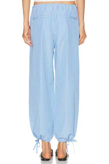 TOTEME Striped Drawstring Cotton Trouser | Thumbnail 5 TOTEME Striped Drawstring Cotton Trouser | Thumbnail 5