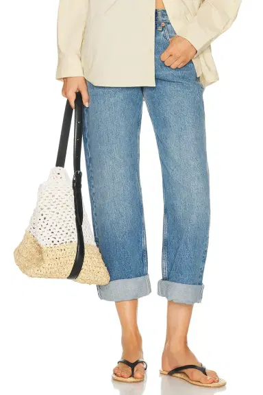 RE/DONE Beau Jean Cuffed Boyfriend Jeans | Thumbnail 1 RE/DONE Beau Jean Cuffed Boyfriend Jeans | Thumbnail 1