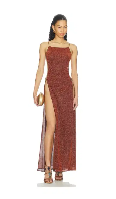 Oséree Lumiere Shell Long Dress | Thumbnail 2 Oséree Lumiere Shell Long Dress | Thumbnail 2