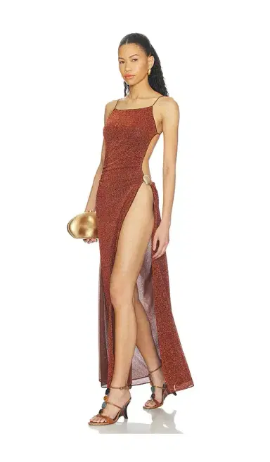 Oséree Lumiere Shell Long Dress | Thumbnail 1 Oséree Lumiere Shell Long Dress | Thumbnail 1