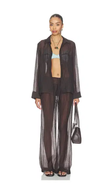 LNA Sylvee Sheer Button Up | Thumbnail 5 LNA Sylvee Sheer Button Up | Thumbnail 5