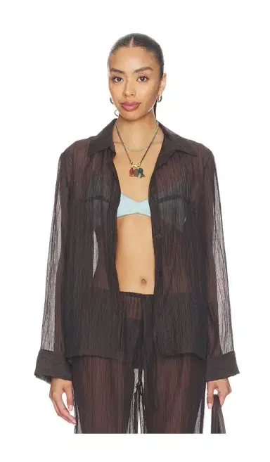 LNA Sylvee Sheer Button Up | Thumbnail 1 LNA Sylvee Sheer Button Up | Thumbnail 1