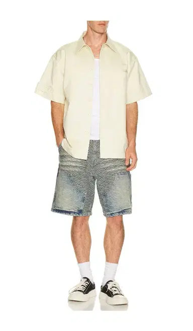 Ryoko Rain Seigaiha Denim Shorts | Thumbnail 5