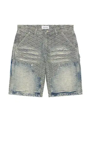 Ryoko Rain Seigaiha Denim Shorts | Thumbnail 6
