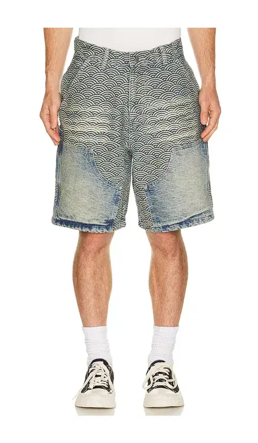 Seigaiha Denim Shorts