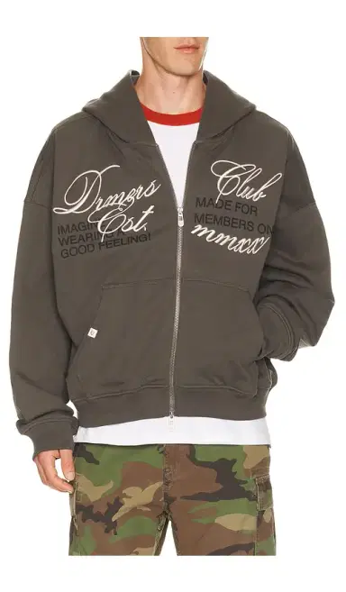 DRMERS CLUB Cursive Zip Up Hoodie | Thumbnail 1
